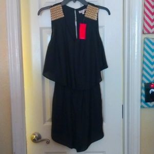 Small Just Fab Romper with Gold accents